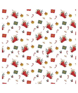 Tissu coton Poppy bottes de Noël de 148 cm de largeur 9139blanc vendu par 50 cm