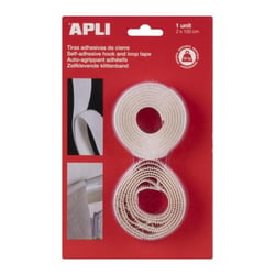 Apli Agipa - Fermeture scratch adhésive blanche 2  pièces