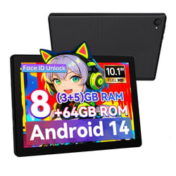 Tablette tactile KOTSREN Android 14 IPS HD Noir 10.1 pouces