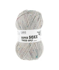 Pelote à tricoter SUPER SOXX TWEED 6 fils - 150 Gr - Lang Yarns : La laine robuste, chaude et élégante 0096 Beige