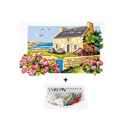 Kit canevas modèle maison bretonne 30 x 40 cm Seg de Paris