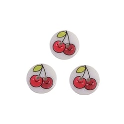 Lot de 6 boutons 2 trous enfant cerises