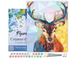 Peinture par Numéro Figured'Art avec Cadre - Renne Moderne - Kit de Loisir Créatif DIY Numéro d'Art Complet - 40x50cm toile tendue sur châssis