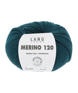 Pelote de laine à tricoter MERINO 120 - Lang Yarns Bleu (288)