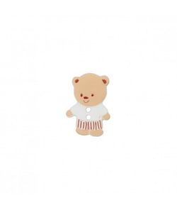 Carte de 3 boutons Ourson blanc 15mm - Union Knopf Blanc