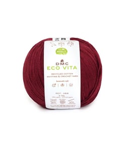 Fil de coton recyclé ECO VITA pour tricot et crochet - 100GR - DMC 55 Framboise
