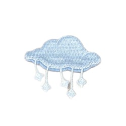 Ecusson météo franges nuage 4cm x 3,5cm