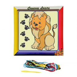 Kit canevas Lion petit lionceau 15 x 15 cm gros trous