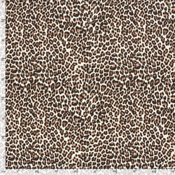 Tissu Sweat léger French Terry Maïa motif léopard sur fond Beige sable