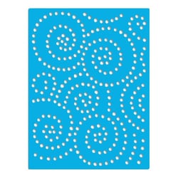 Pochoir plastique souple réutilisable 18,5 x 14,5 cm Fabrika Decoru SPIRALE DE POINTS 450
