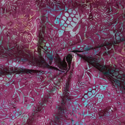 Tissu Coton imprimé Batik Tortika sur fond Magenta fuschia - Au mètre