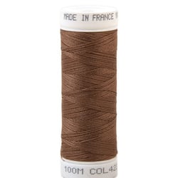 Fil à coudre polyester 100m made in France - marron cognac 423