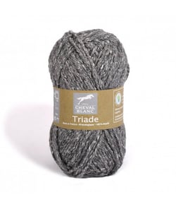Pelote de laine et coton à tricoter TRIADE - Cheval Blanc 089 Gris