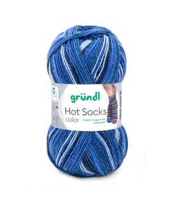 Laine à chaussettes à tricoter HOT SOCKS COLOR - Grundl - certifiée Oeko-Tex 407 Bleu