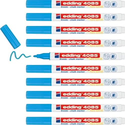 Lot de 10 marqueurs craie liquide EDDING bleu clair 1-2 mm