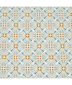Tissu coton Fleur Capucine de 150 cm de largeur Sauge/emeraude Multicolore vendu par 50 cm
