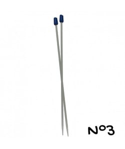 Aiguilles à tricoter - 30 cm - aluminium - n°2 a n°5 - Distrifil 3 Gris