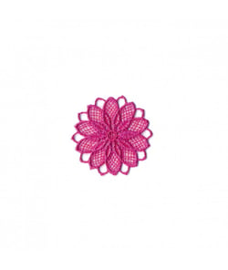 Ecussons Thermocollant Fleurs ajourées 3,5 X 3,5 cm - Mediac 06 Fuchsia