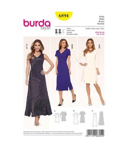 Patron Burda 6894 Robe du 36 au 46 taille n°FR 36-46