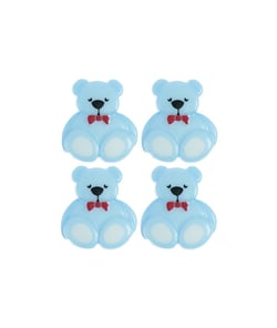 Cartes de 4 boutons nounours 16 x 18 mm – Rico Design Bleu