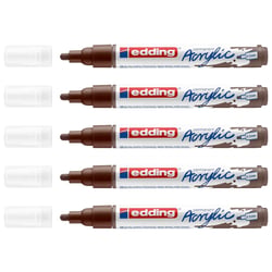 Lot de 5 marqueurs peinture acrylique pointe moyenne 2-3 mm - EDDING - Marron Chocolat - 5100