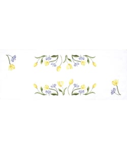 Kit de chemin de table au point de croix - Tulipes - 40 x 100 cm - Trimits Blanc