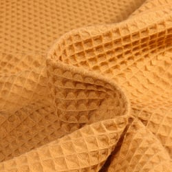 Tissu Nid d'abeille Jaune safran