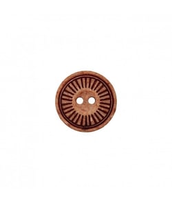 Carte de 3 boutons polyester et bois 2 trous 18mm - Prym Marron