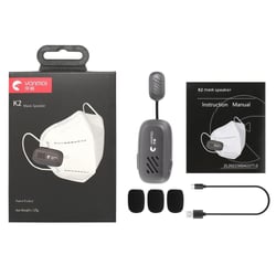 Microphone Sans Fil Portable Pratique Avec Son Clair Et Puissant pour masque Gris YONIS