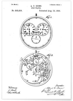 Affiche Brevet Chronomètre | A3 : 29,7x42cm