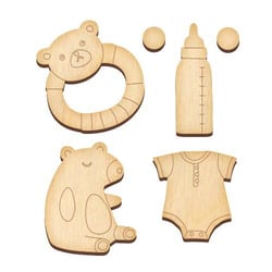 Ensemble de sujets en MDF assorties FABRIKA DECORU NAISSANCE 523
