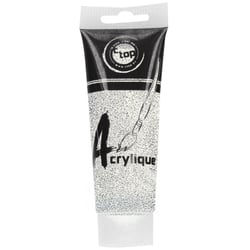 MégaCréa DIY - Peinture acrylique pailletée argent 75 ml
