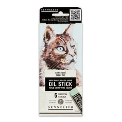Huile stick - Extra-fine - Solide - Sennelier - 6 couleurs - Chat tigré