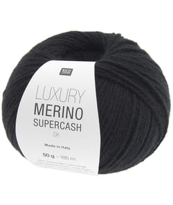 Luxury Merino Supercash DK – Laine mérinos & cachemire d’exception – Rico Design - Pour tricots élégants, doux & intemporels 07 Noir