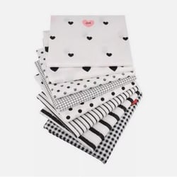 8 coupons tissu patchwork coton couture 40 x 50 cm NOIR BLANC 9006