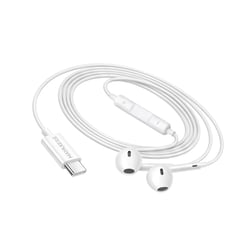 Mayaxess Écouteurs Filaires pour Xiaomi 15 Pro USB-C avec Micro intégré Blanc