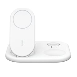 Belkin Station de Charge Rétractable MagSafe Qi2 15W iPhone / AirPods / Apple Watch Blanc