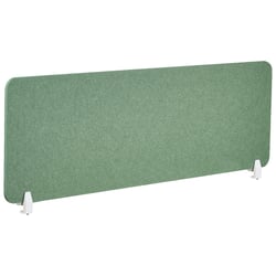 Séparateur de Bureau Vert en PET Acoustique Recouvert de Tissu 160 x 50 cm avec Pinces de Fixation