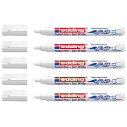 Lot de 5 feutres de coloriage - EDDING - Pointe ronde 1-3 mm - Blanc