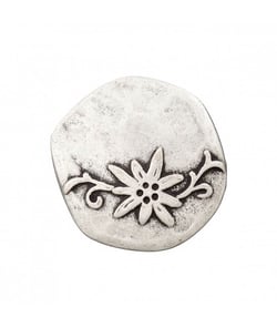 Carte de 2 boutons Edelweiss à queue 23mm - Prym Argent Vieilli gris