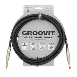 CABLE JACK 6.35 D/D - 3M - D7MM - PVC BLACK - GROOVIT®