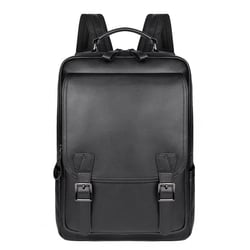 Sac À Dos Ordinateur Cuir Véritable Homme Grande Capacité Confortable Noir YONIS