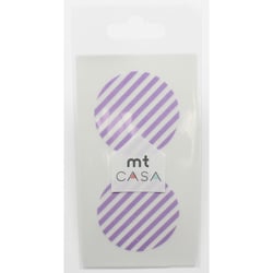Masking Tape - Masking Tape MT Casa Seal Sticker rond en washi Rayé lilas