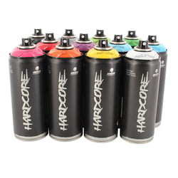 Lot de 12 sprays de peinture - MTN Hardcore - couleurs assorties - 400ml