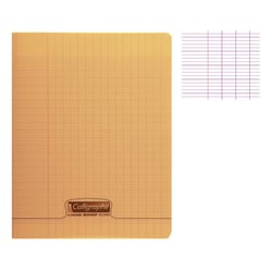 Cahier - 17x22(cm) - Grands carreaux - 192 pages - couverture en polypro - sans spirale - Clairefontaine - Calligraphe