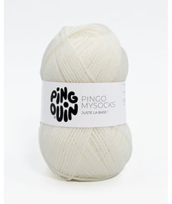Fil spécial chaussette à tricoter PINGO MYSOCKS - Pingouin Blanc