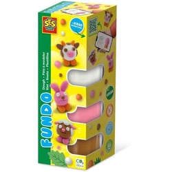 Pâte a modeler FunDo - Animaux de la ferme (3x90gr-1x40gr) - Interactive pour les jeunes enfants.