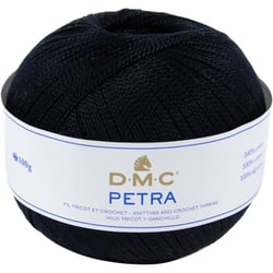 Pelote de laine - 100% coton - Noir - 5310 - DMC - Petra - Longues fibres