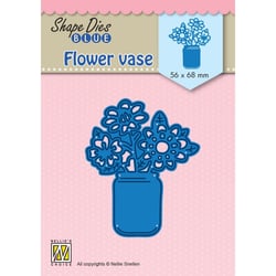 Gabarit de découpe pour machine - Nellie's Choice - Vase avec fleurs - 5,6 x 6,8 cm