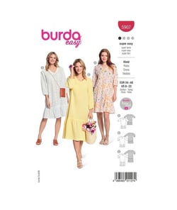 Patron Burda 5907 - Robes légères, encolure en V du 34 au 48 (FR) taille n°FR 34-48